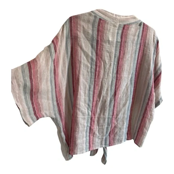 Rails Thea Tropic Stripe Multicolor Tie Front Top / Size L / Coastal Chic - Picture 13 of 13